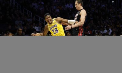 Los Angeles Lakers Rui Hachimura Basketball Game Action