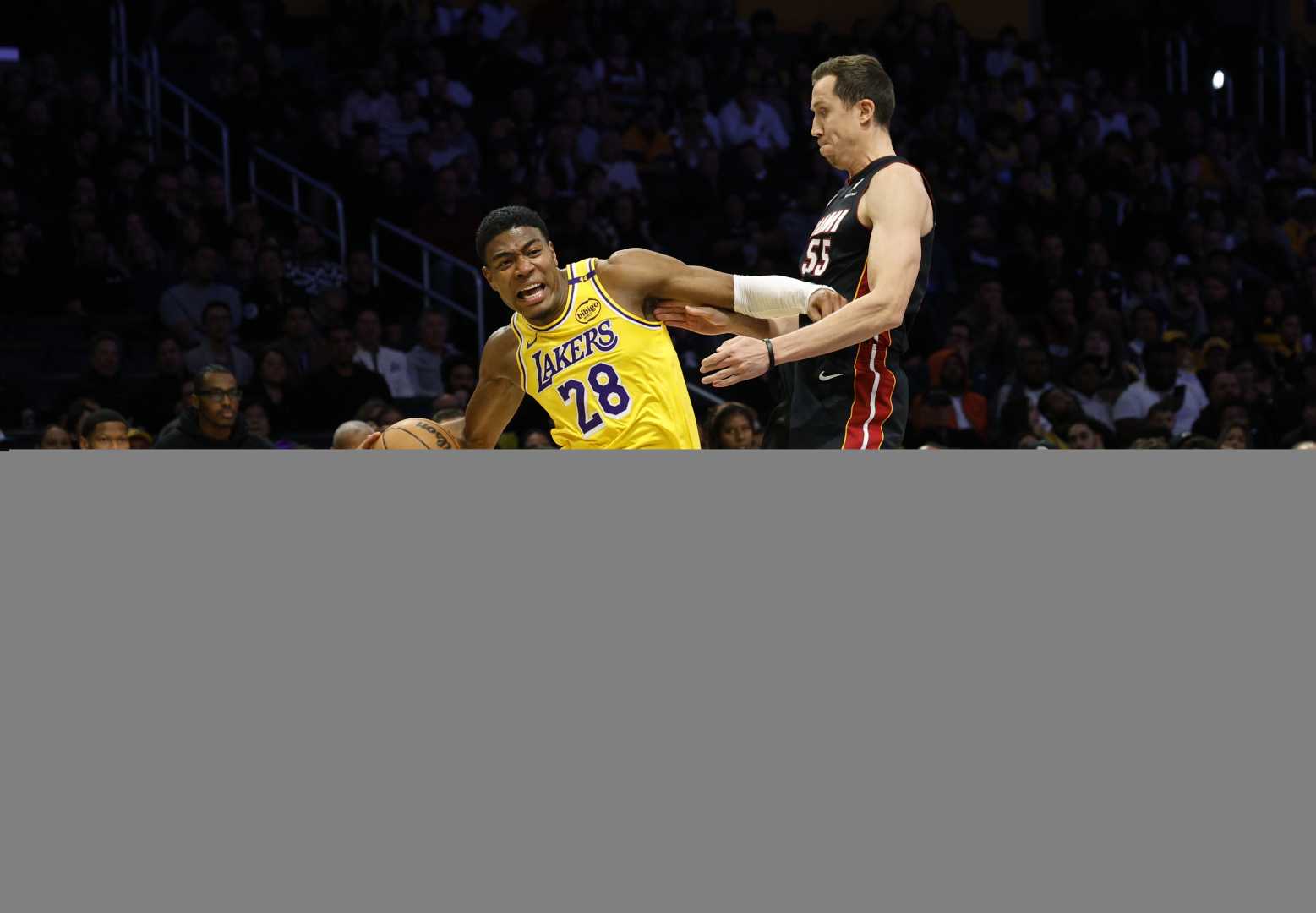 Los Angeles Lakers Rui Hachimura Basketball Game Action