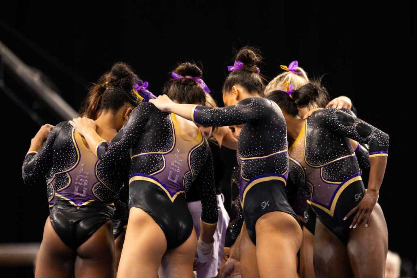 Lsu Gymnastics Team Celebrating Victory