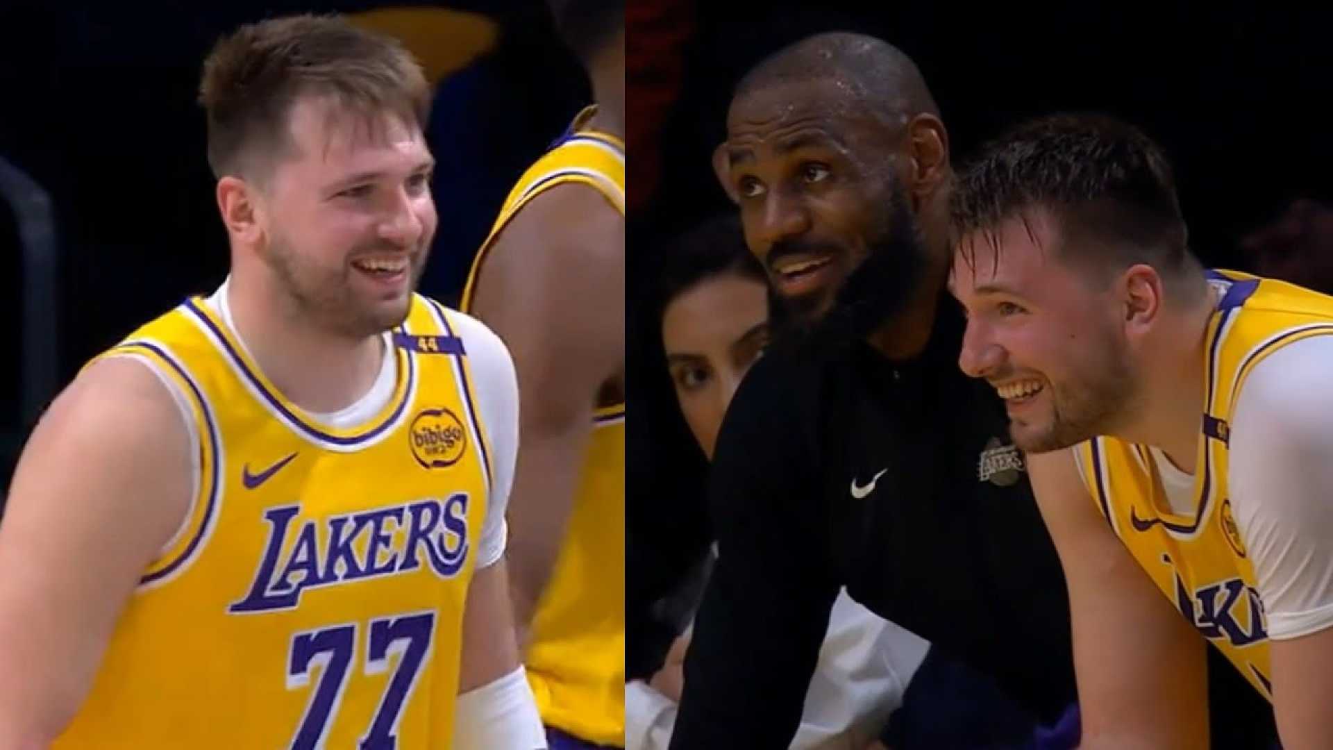 Luka Doncic Lebron James Lakers Game Photo