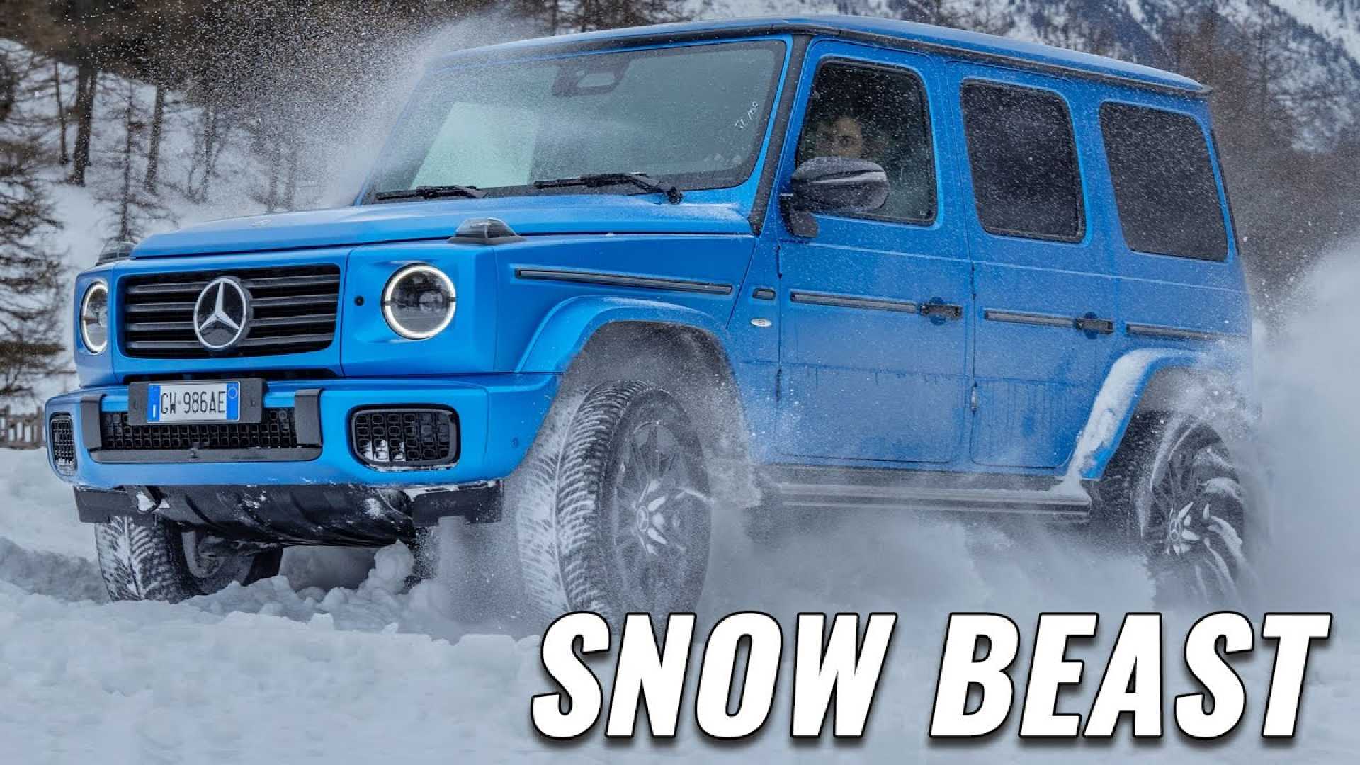 Mercedes G Class Luxury Suv In Snowy Mountains