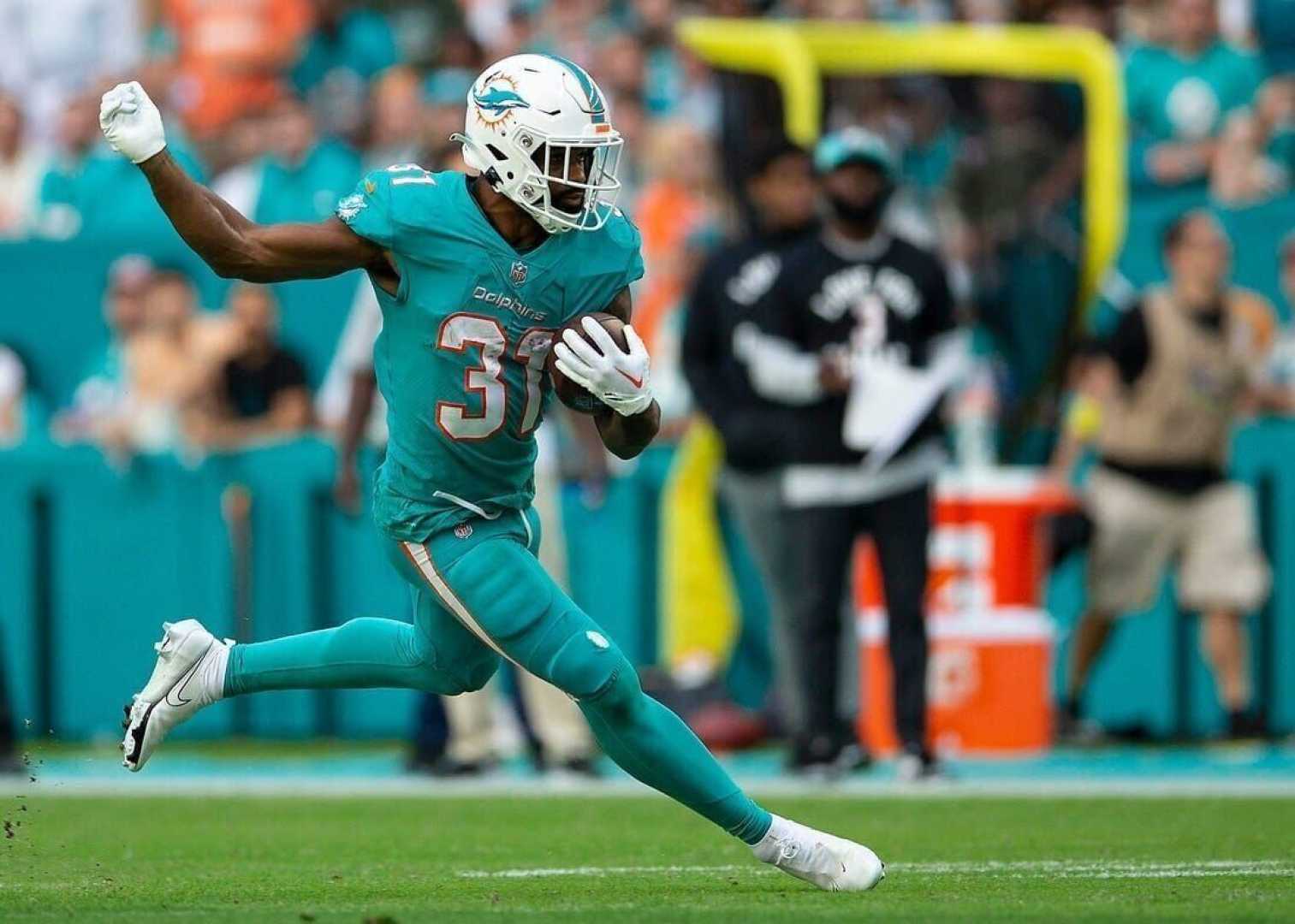 Miami Dolphins Raheem Mostert Action On Field