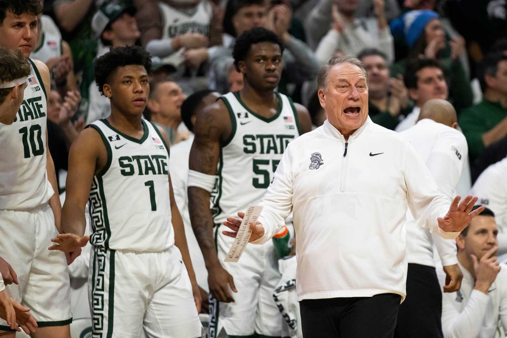 Michigan State Basketball Team At Galen Center Los Angeles