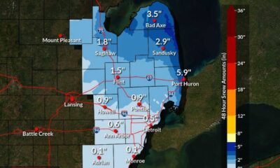 Michigan Winter Weather Advisory Snow Accumulation Map