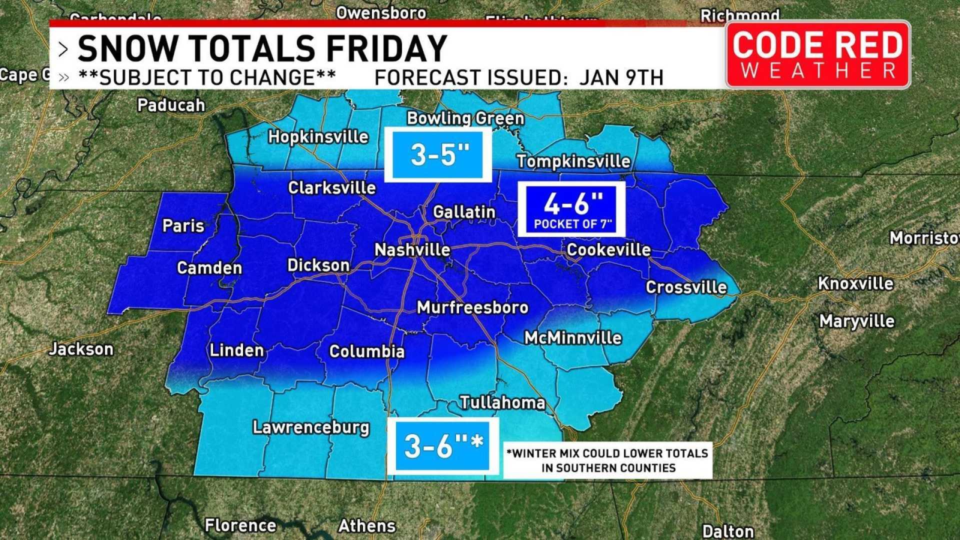 Middle Tennessee Winter Storm School Closures