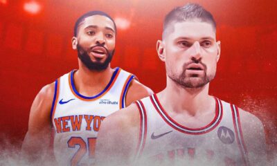 Mikal Bridges Block Nikola Vucevic Knicks Bulls