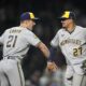 Milwaukee Brewers Mark Canha Baseball Action