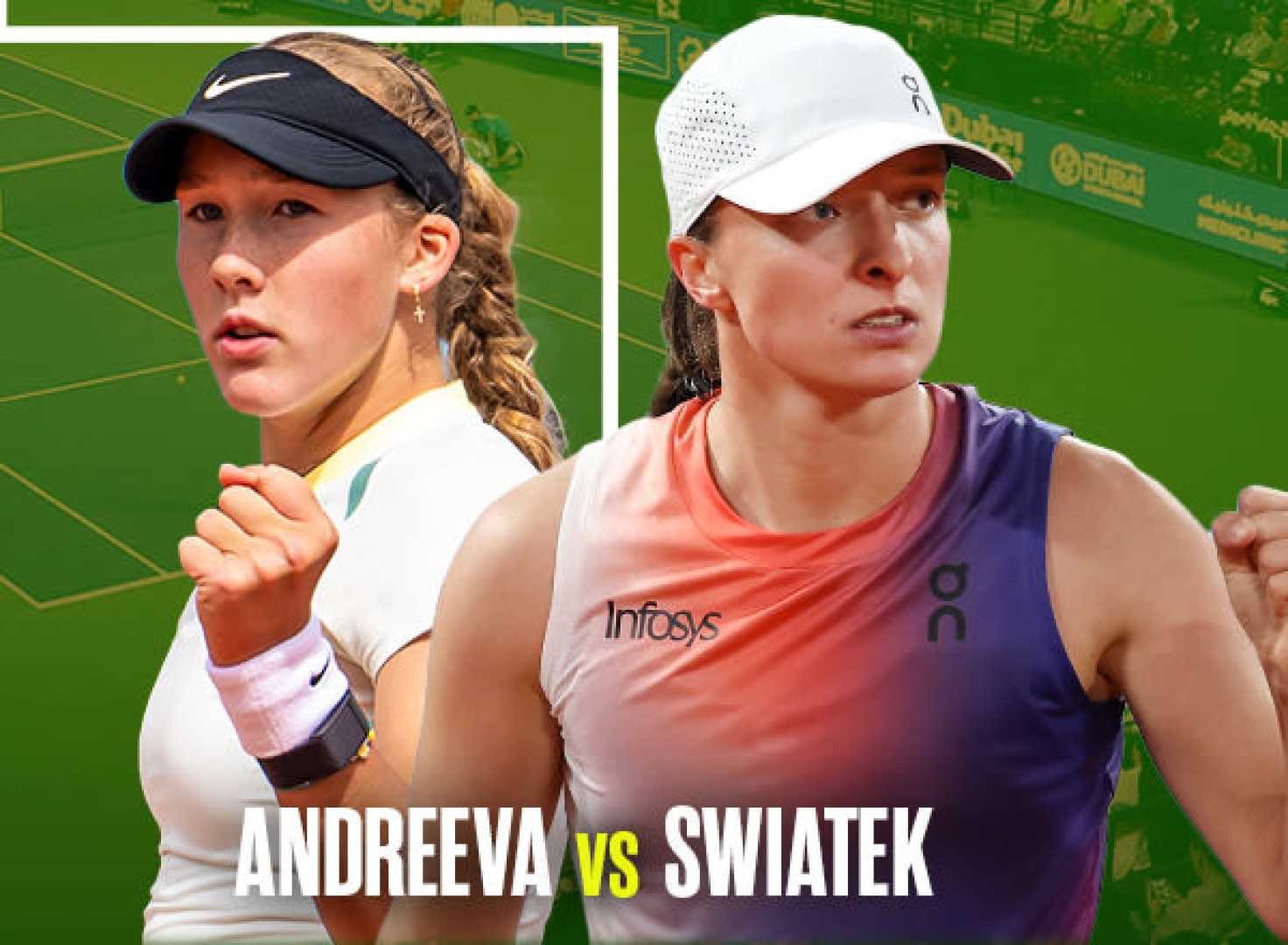 Mirra Andreeva Iga Swiatek Wta Dubai Match