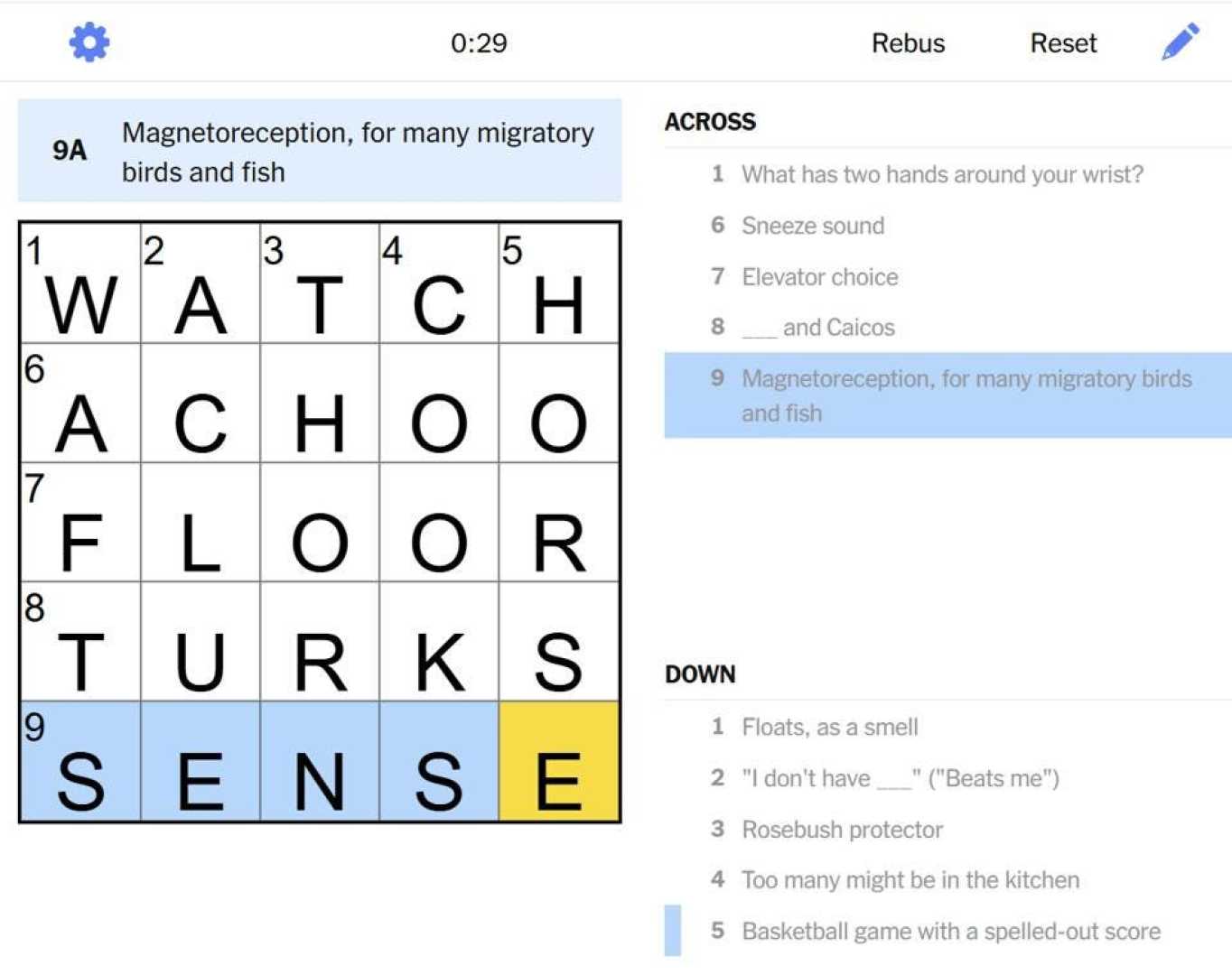 New York Times Mini Crossword Clues Answers