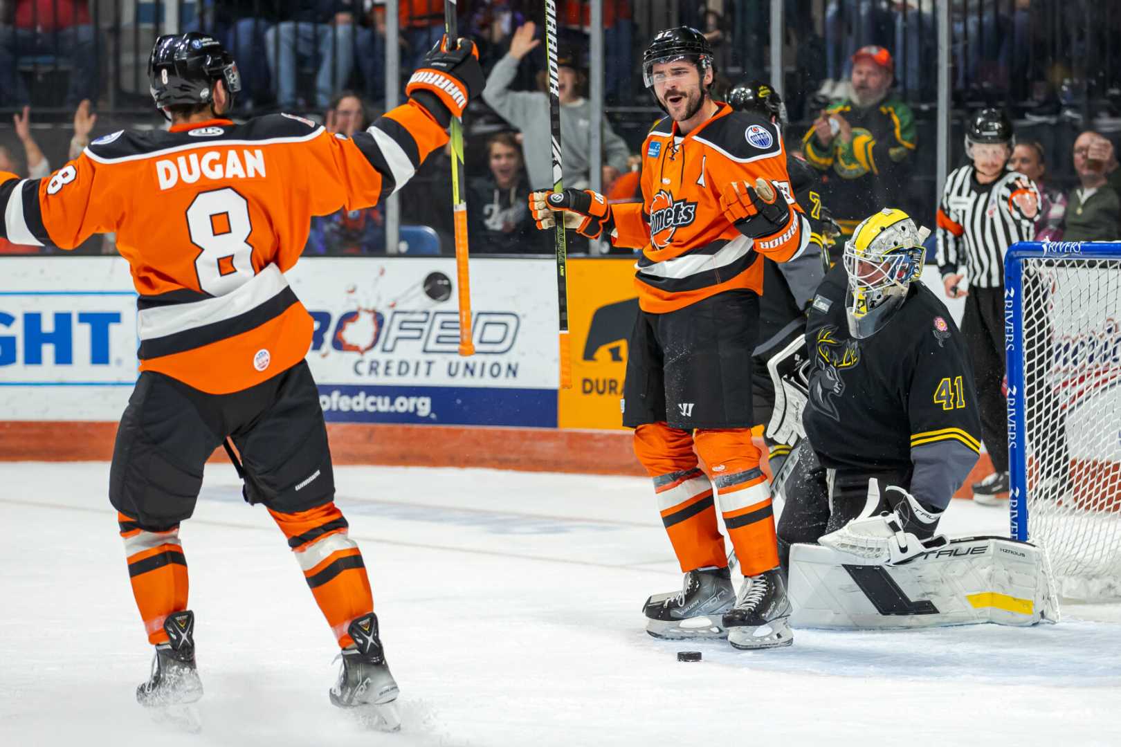 Nhl Hockey Puck Shootout Overtime Victory Celebration