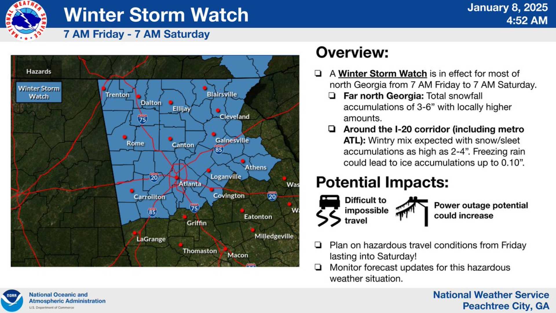 North Georgia Snow Forecast January 2025