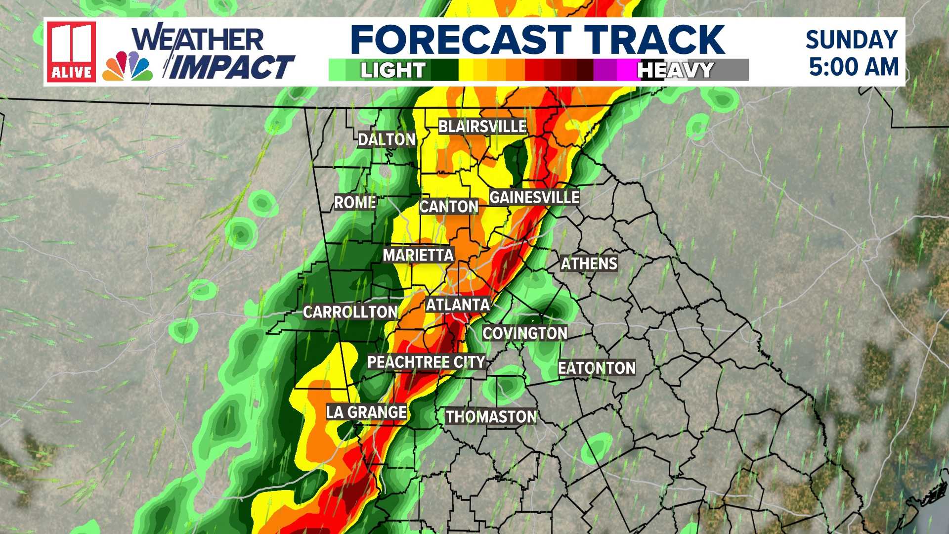 North Georgia Storm Forecast Heavy Rain