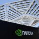 Nvidia Office Building, Stock Market Data Display