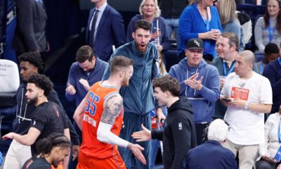 Oklahoma City Thunder Players Huddling During Game