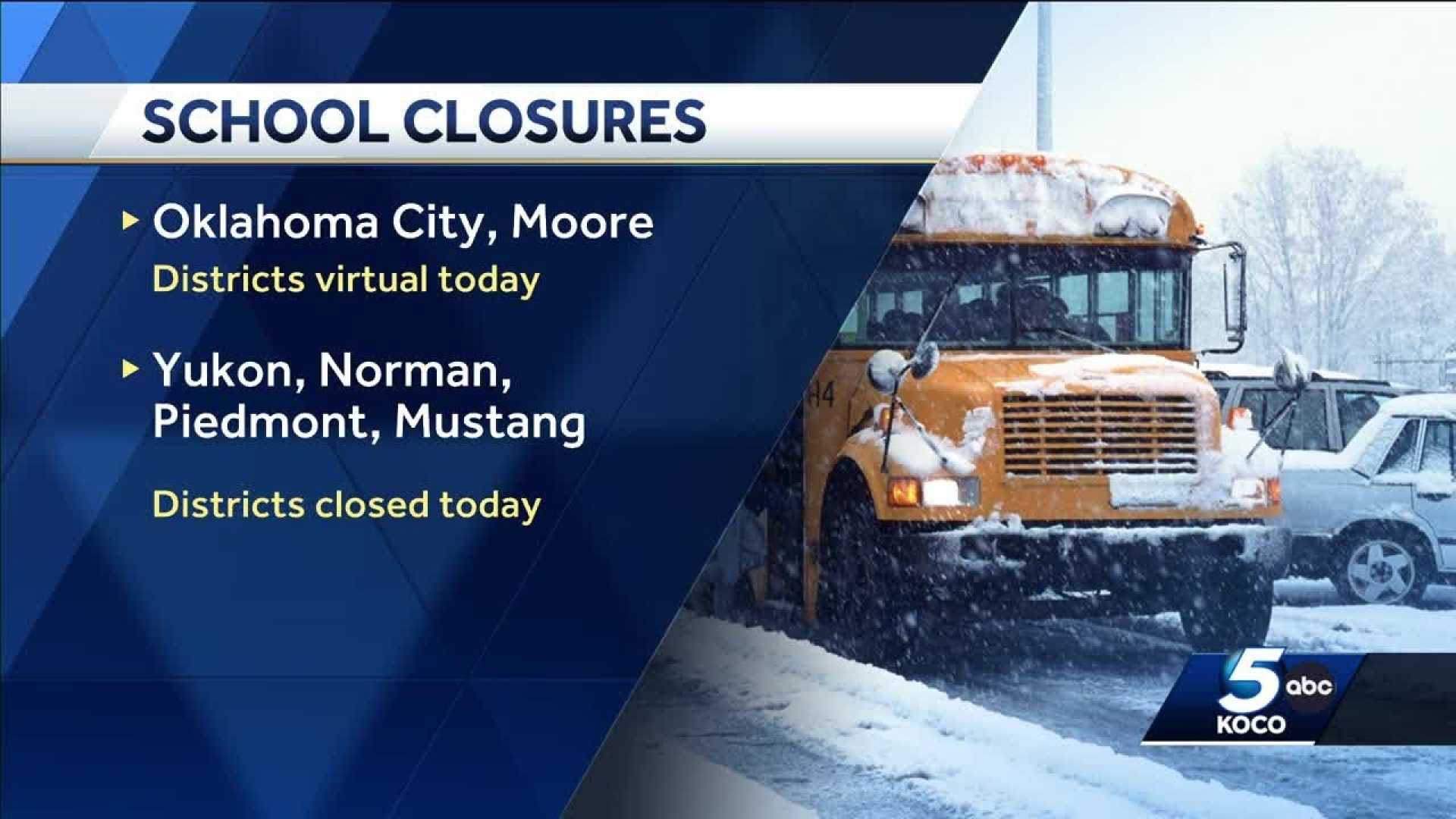 Oklahoma Schools Virtual Learning Winter Weather