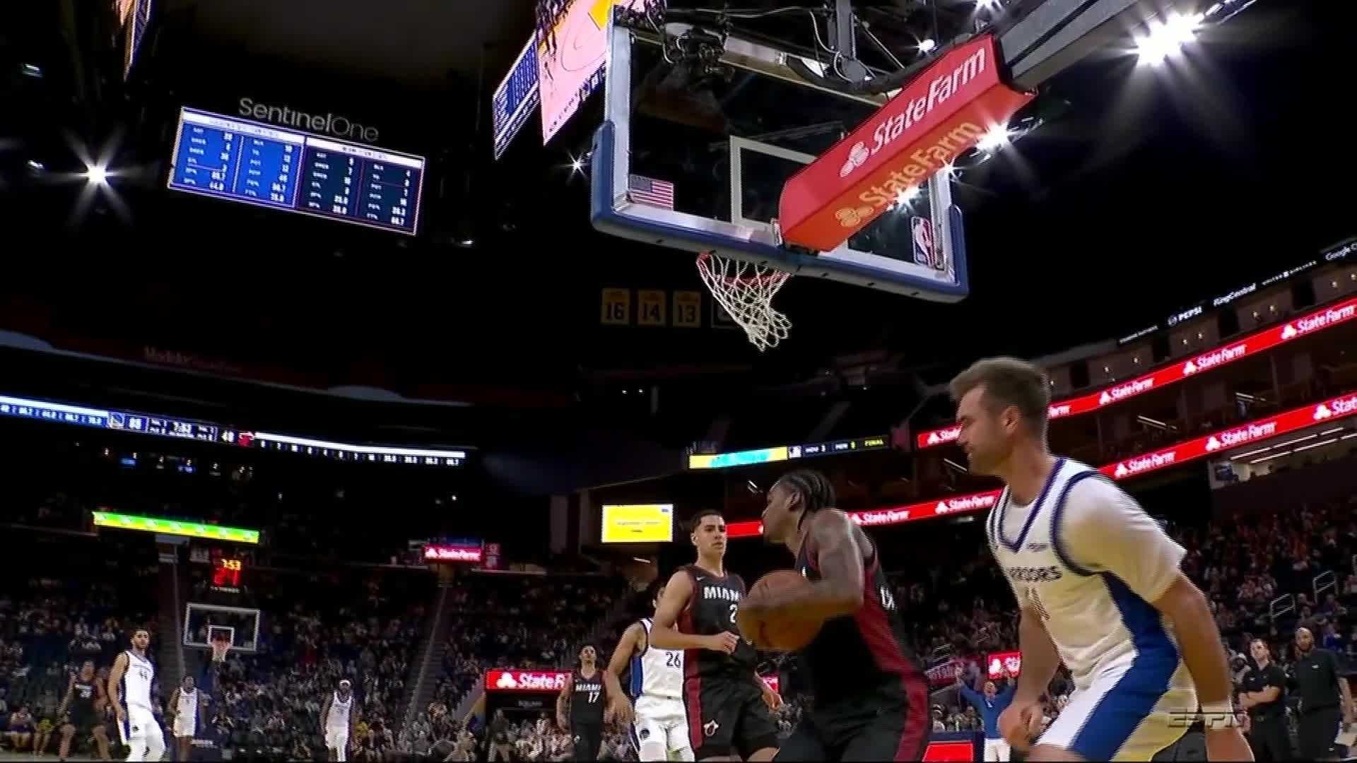 Pat Spencer Dunking Basketball, Nba Jersey