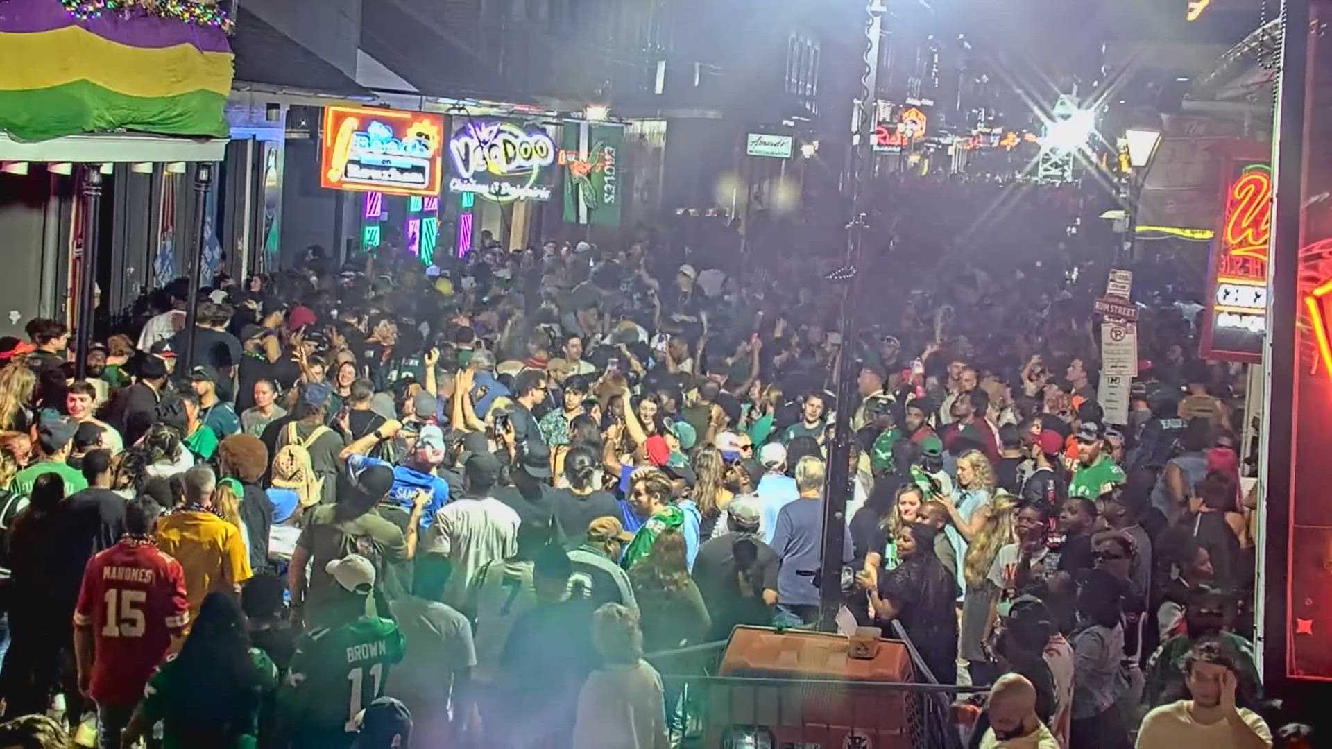 Philadelphia Eagles Fans Bourbon Street Super Bowl Lix