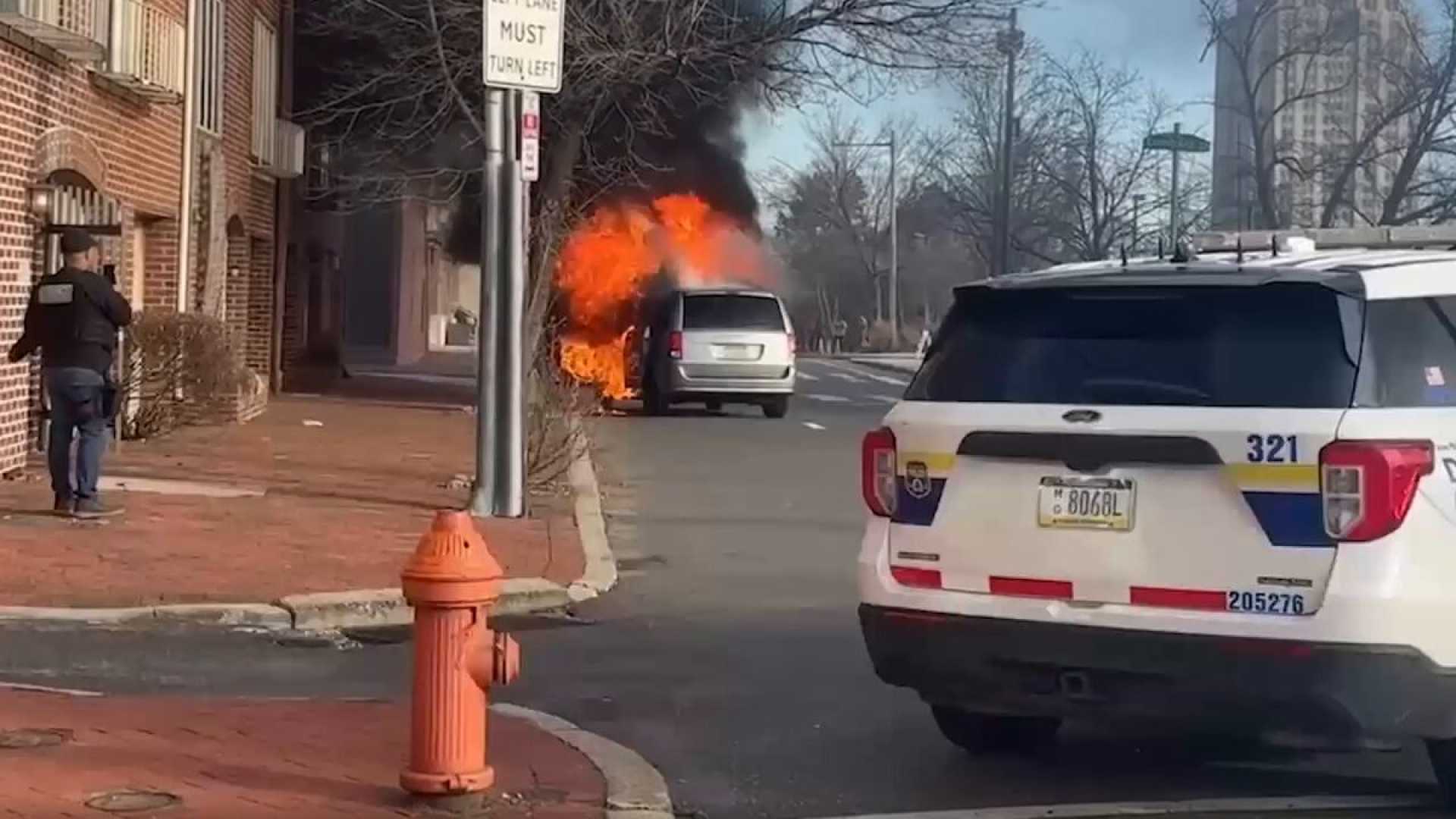 Philadelphia Van Fire Ice Protest