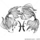 Pisces Zodiac Sign Astrology Illustration