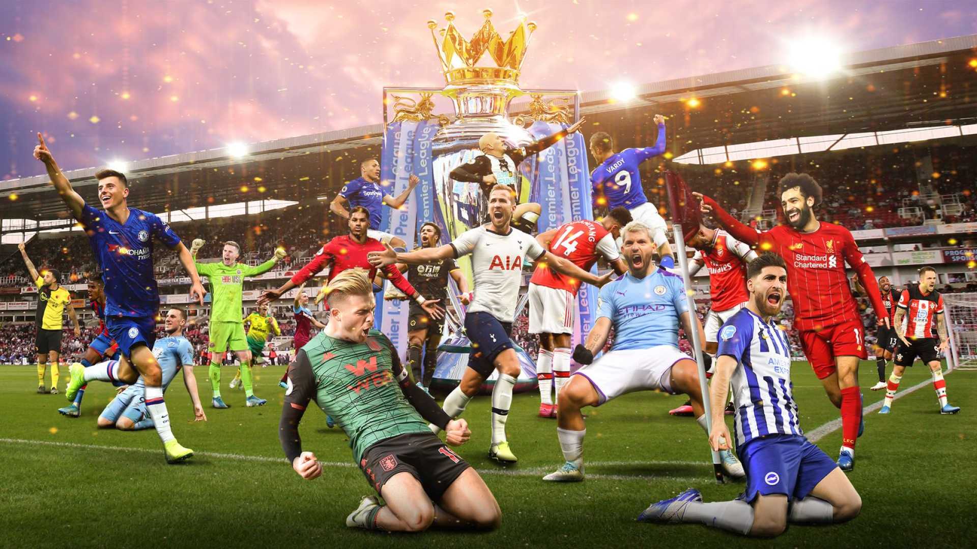 Premier League Teams In Action Bright Colors Sports