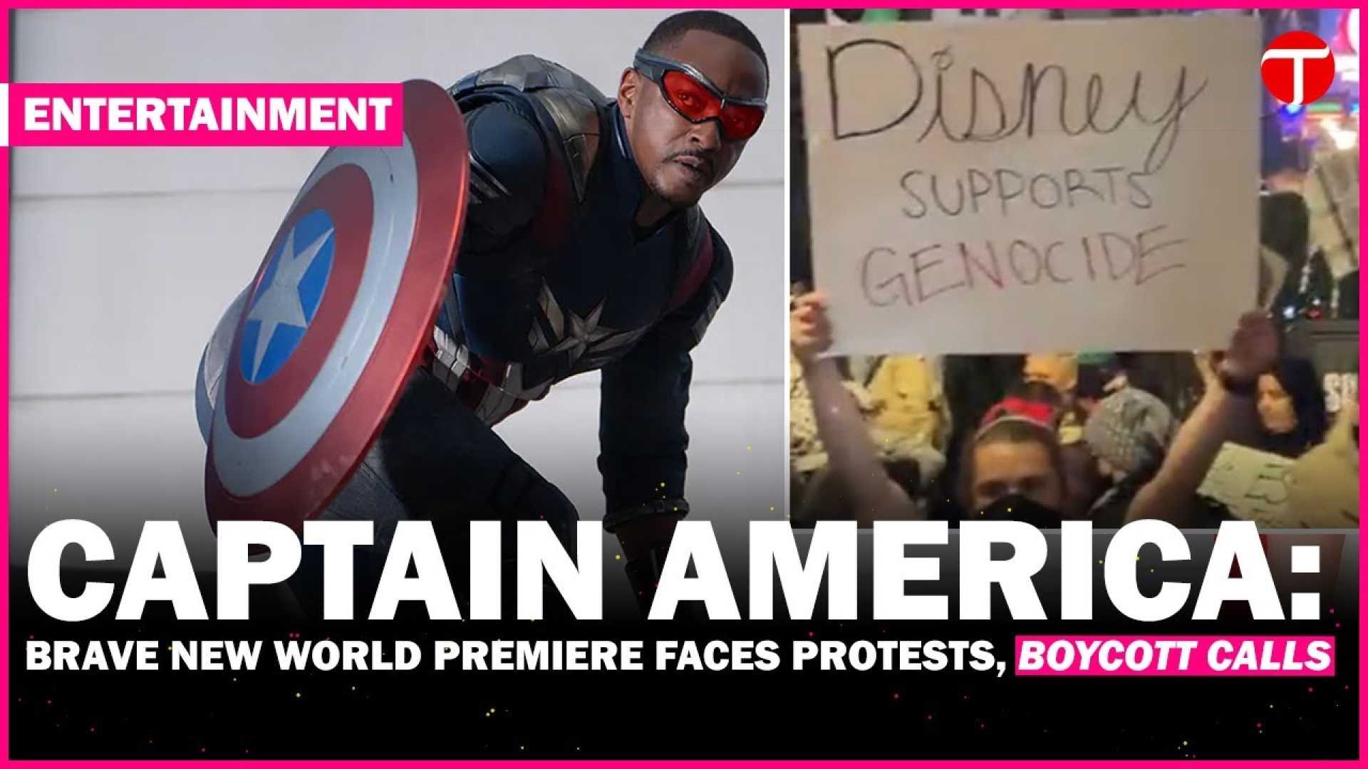 Pro Palestinian Protest Hollywood Premiere Captain America