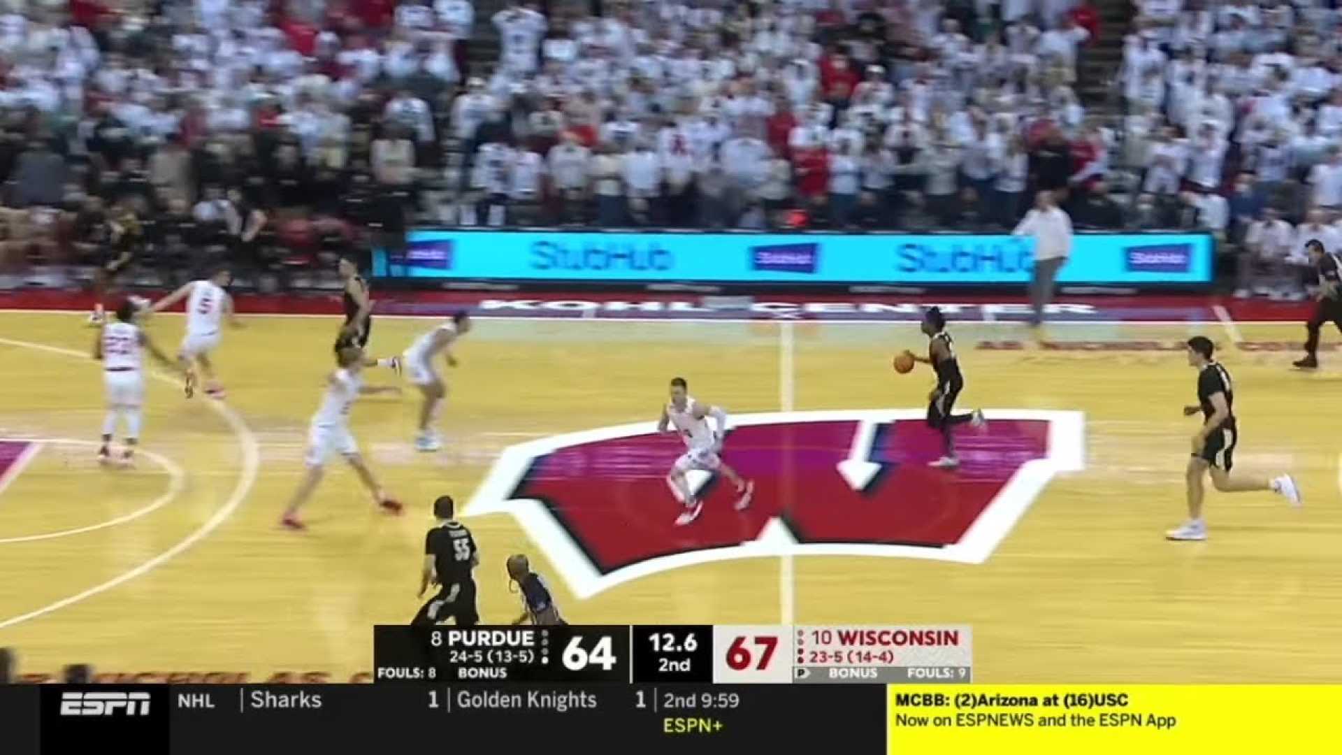 Purdue Vs Wisconsin College Basketball Game