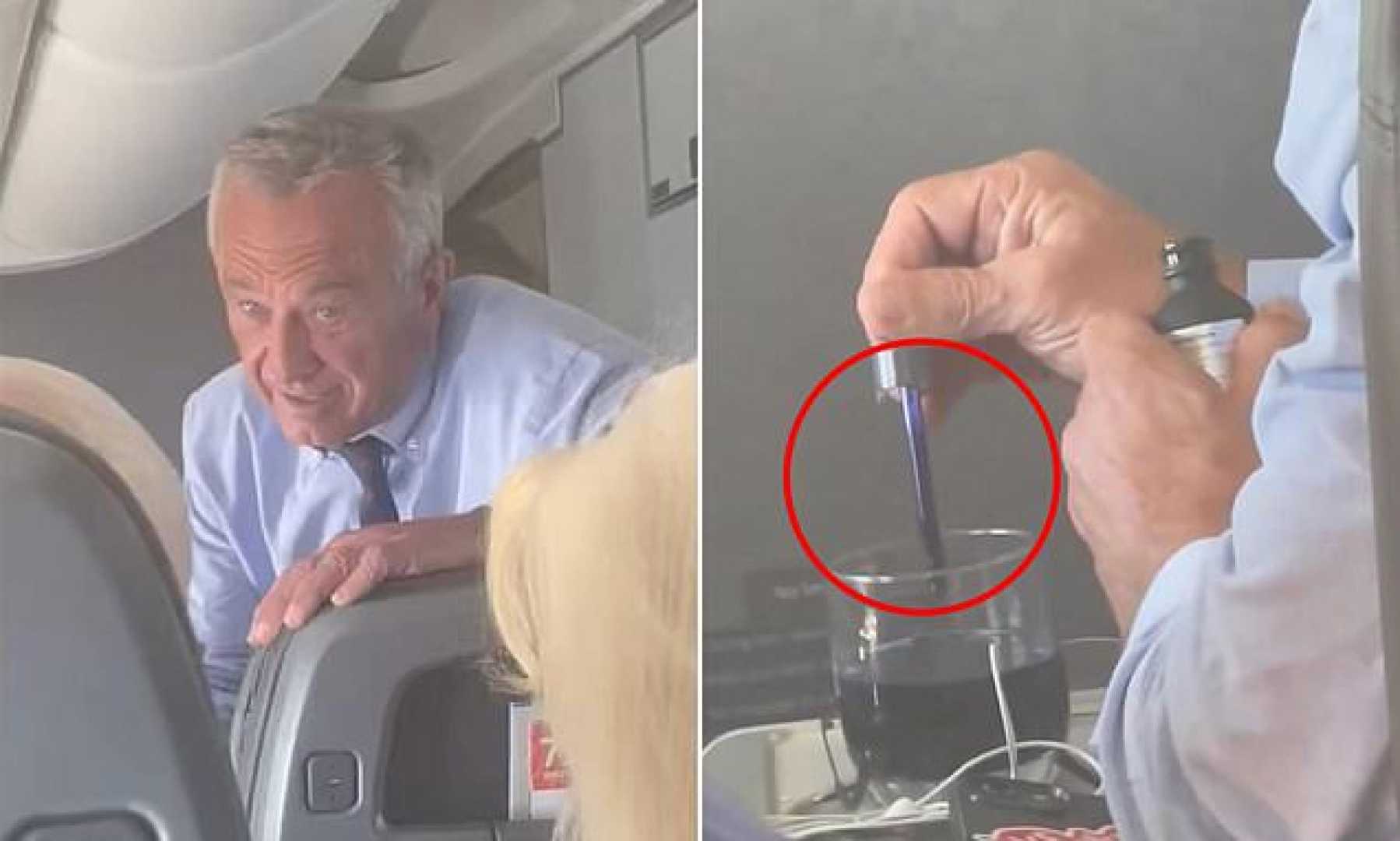 Robert F Kennedy Jr Blue Drink Airplane