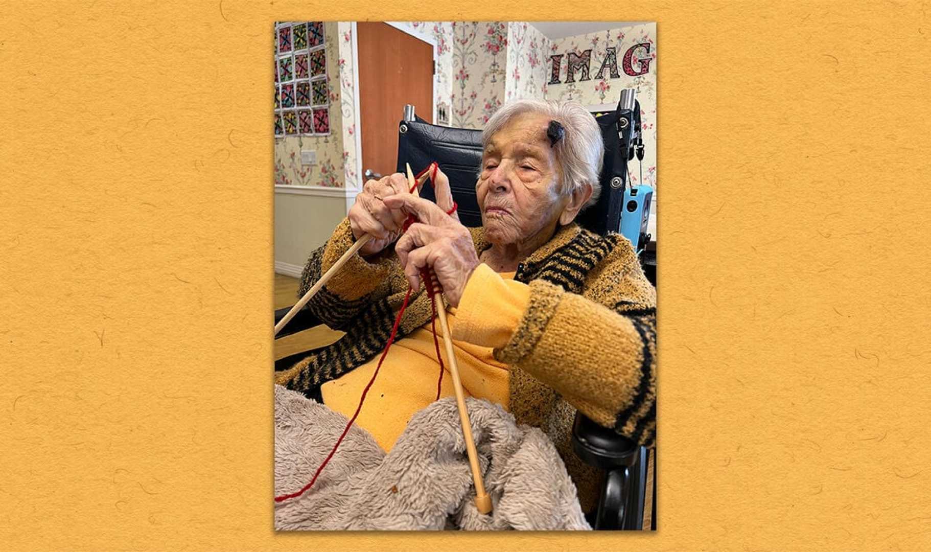 Rose Girone Holocaust Survivor Knitting