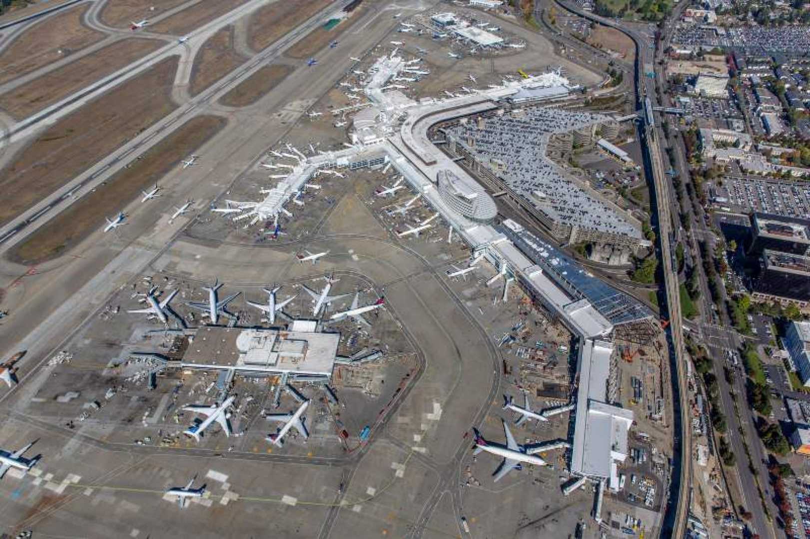 Seattle Tacoma International Airport Terminal Aerial View