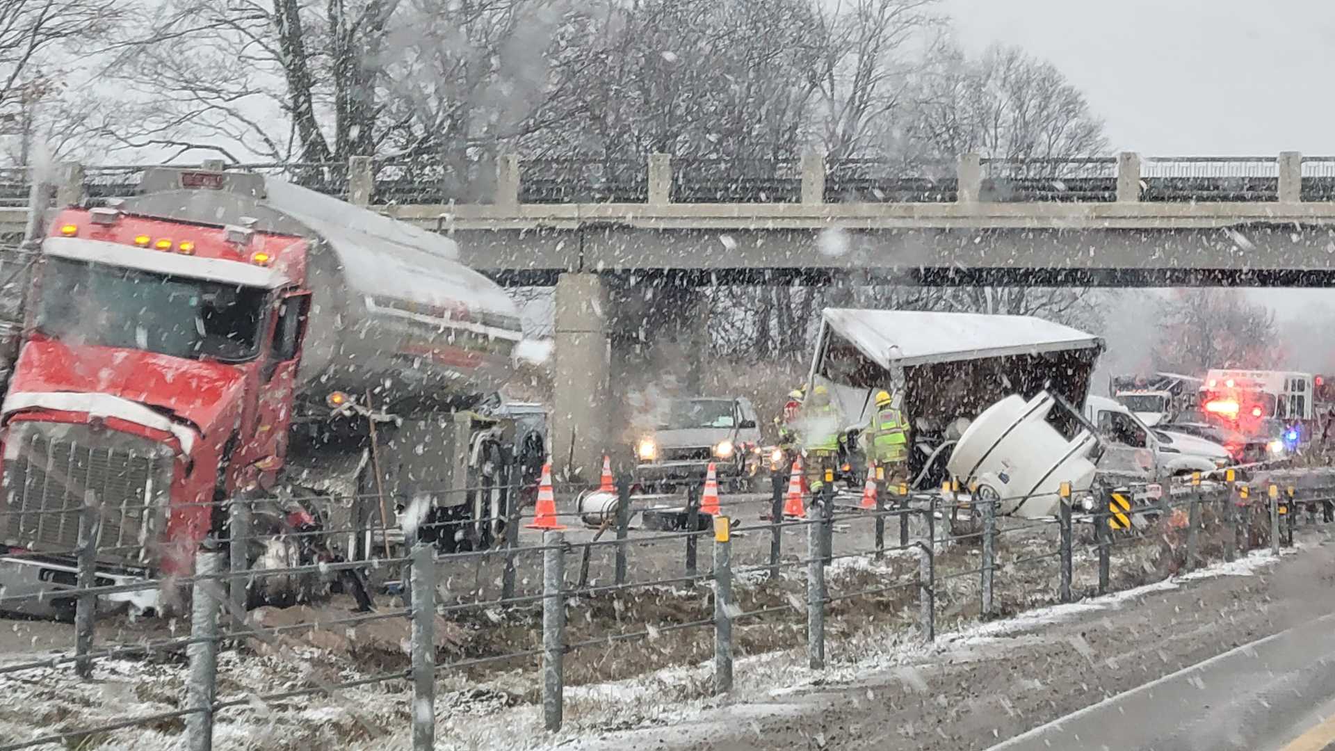 Semi Trucks Collision Us 131 Allegan County