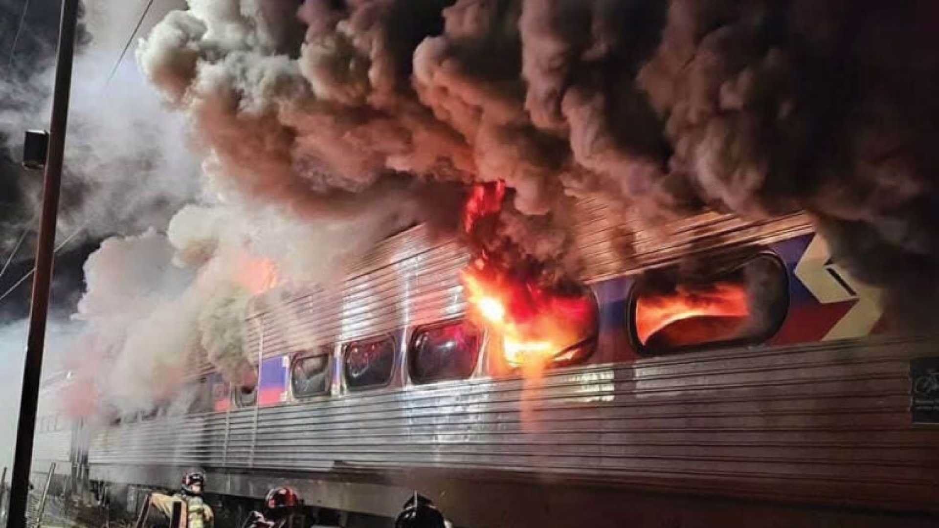 Septa Train Fire, Crum Lynne Station, Ridley Park, Pennsylvania