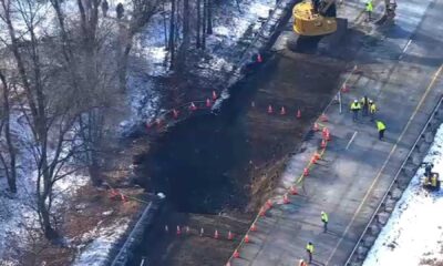 Sinkhole On I 80 In Wharton, New Jersey, February 2025