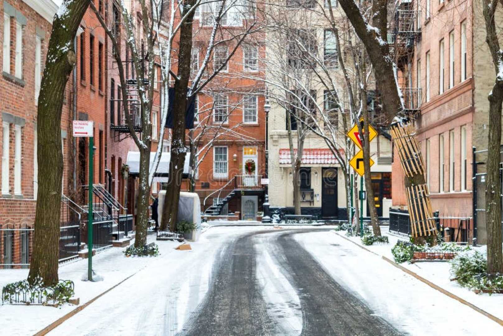 Snow Covered New York City Streets Winter Storm