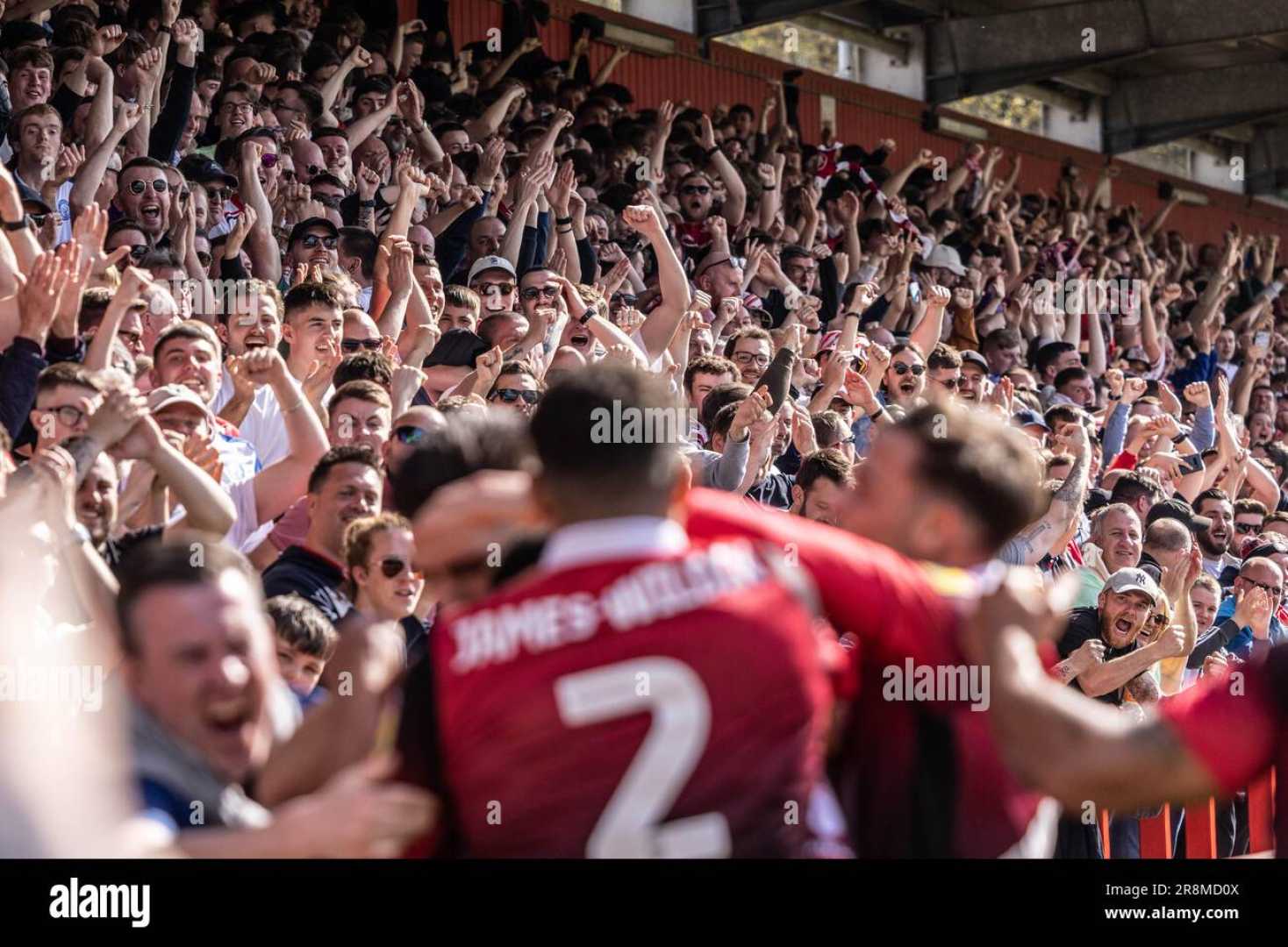 Soccer Players Celebrating Goal, Stadium Crowd