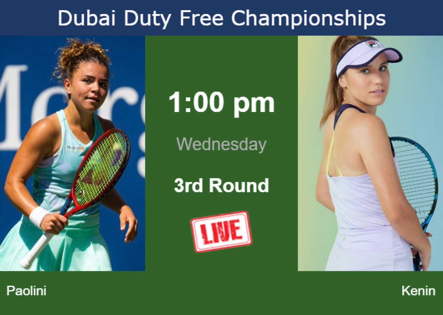 Sofia Kenin Vs Jasmine Paolini Tennis Dubai Championship