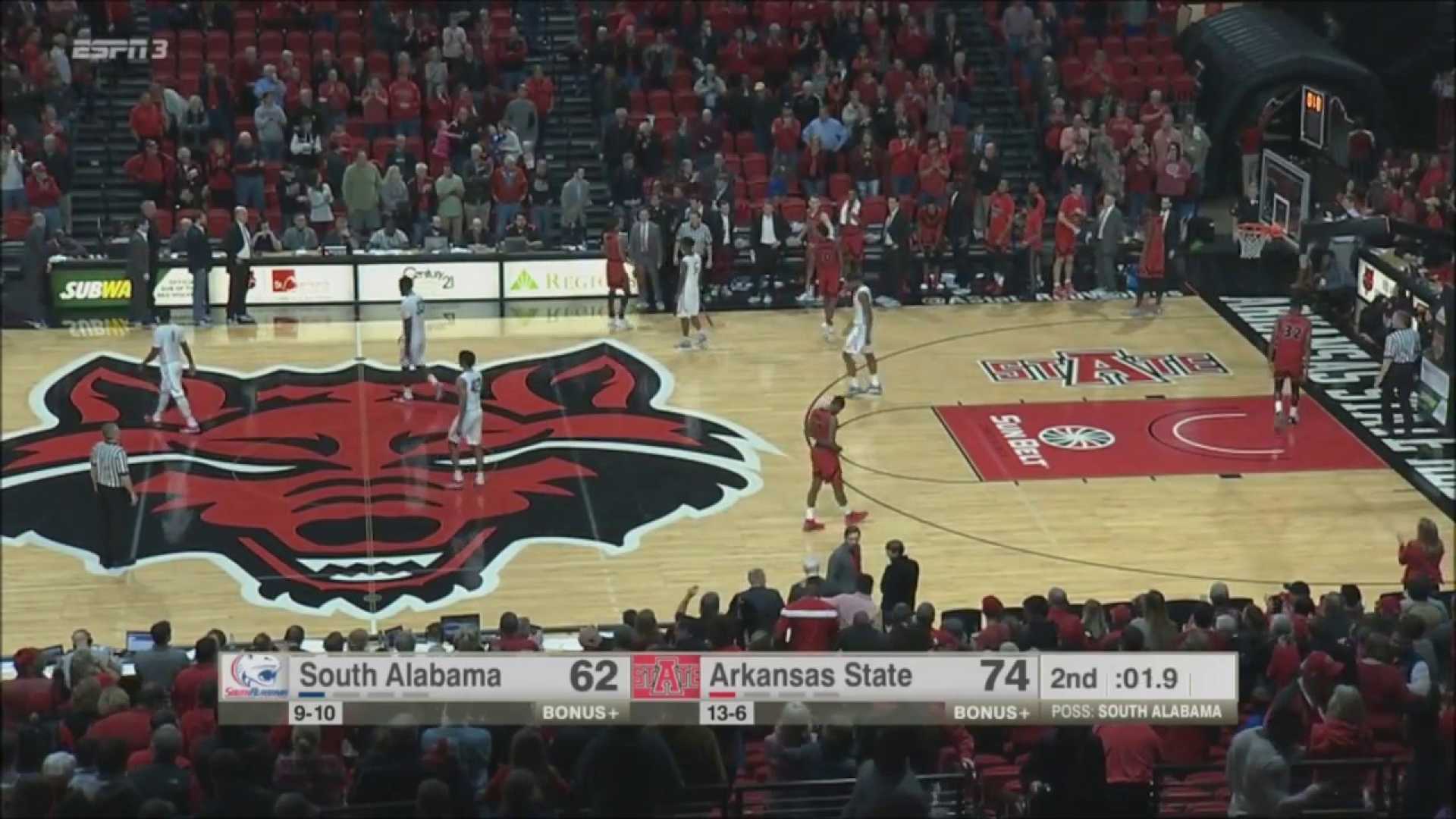 South Alabama Vs Arkansas State Basketball Arena