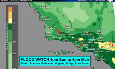 Southern California Storm Debris Flow Warning