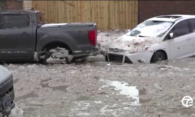 Southwest Detroit Water Main Break Vehicles Frozen