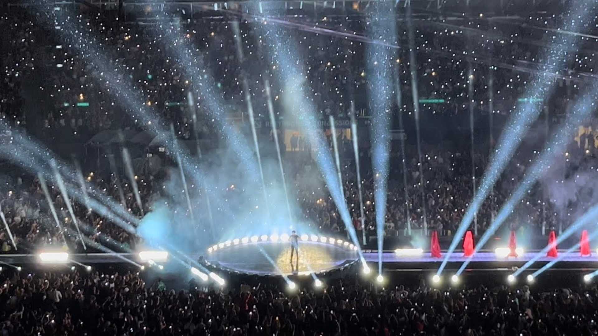 The Weeknd Performing On Stage With Concert Lights