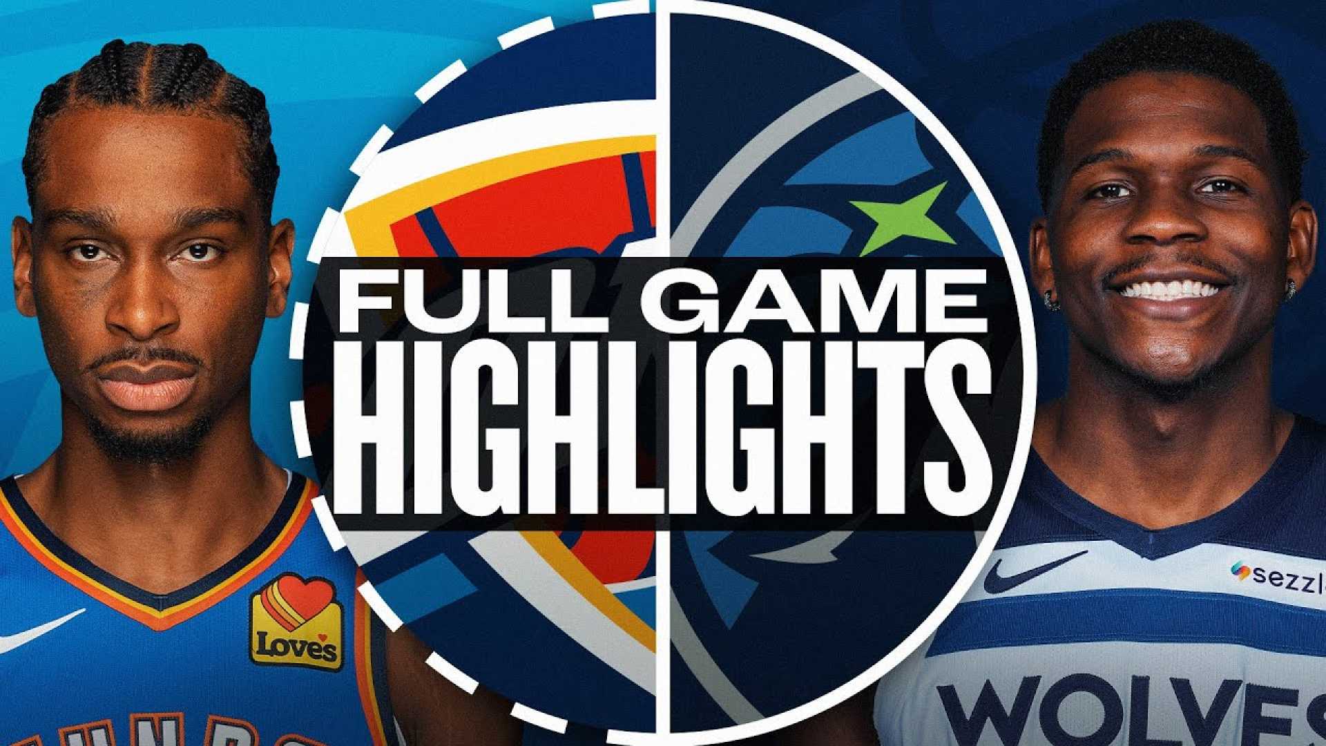 Timberwolves Thunder Nba Game Highlights