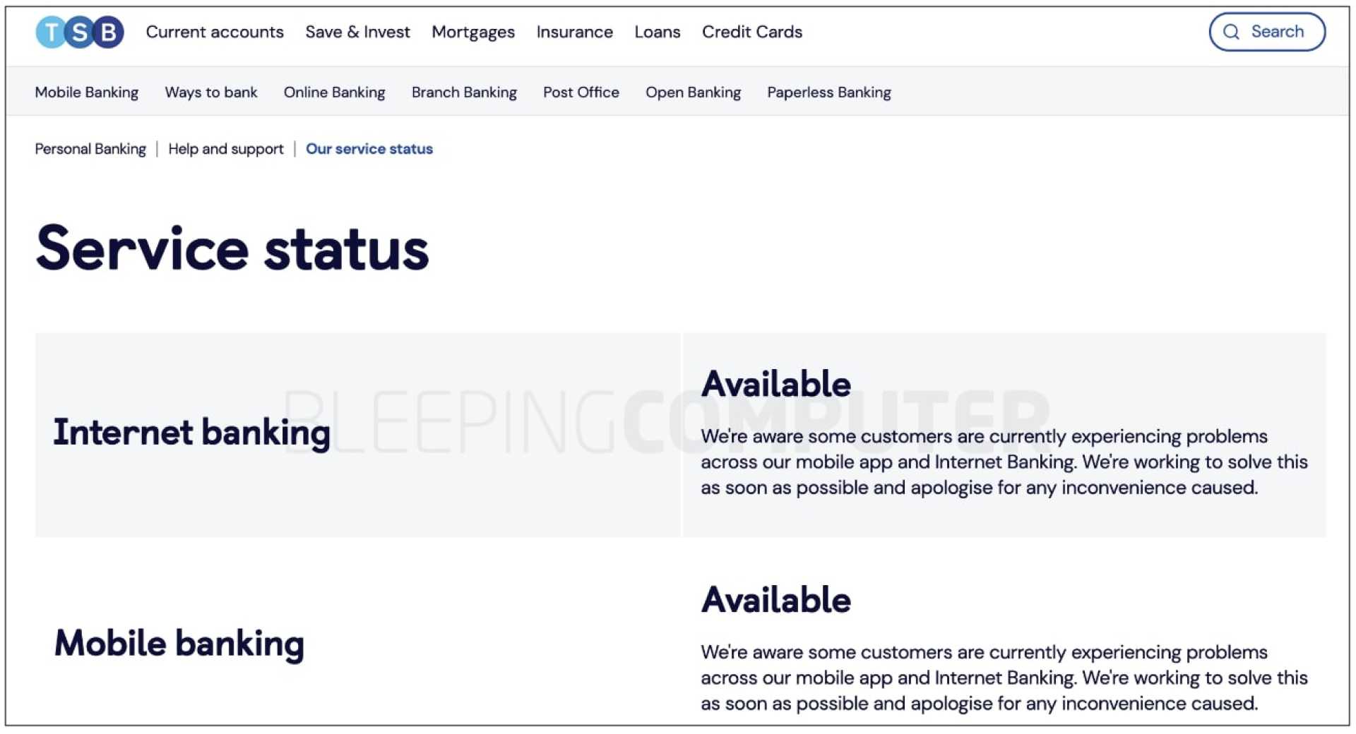 Uk Bank Online Outages Troubleshooting