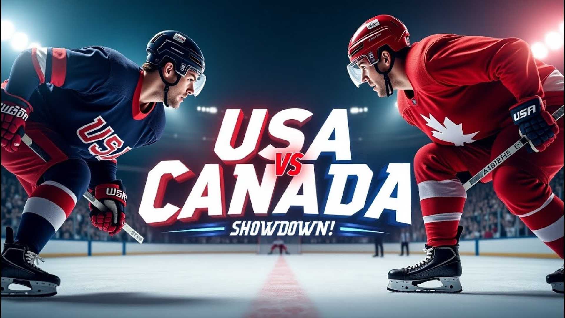 Usa Canada Hockey Rivalry Face Off