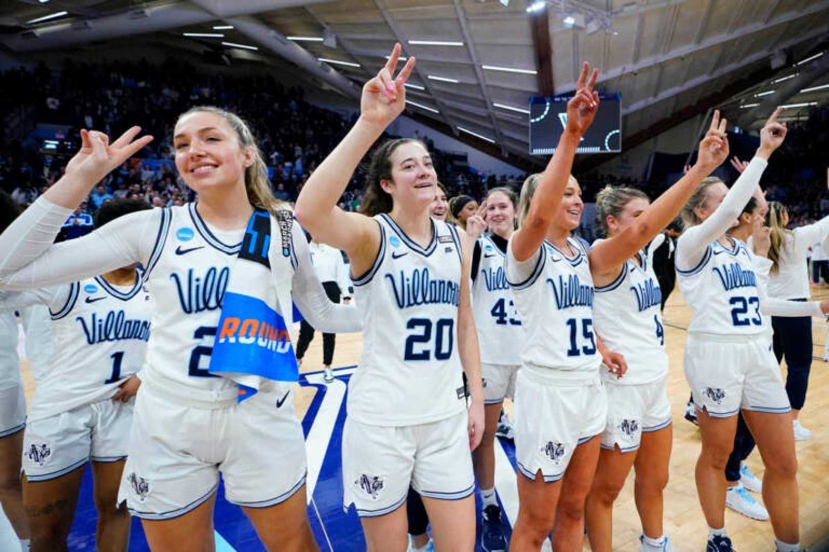 Villanova Basketball Players Celebrating Victory