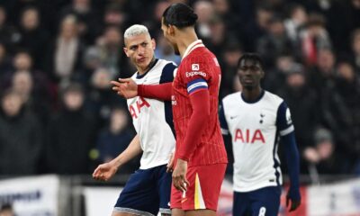 Virgil Van Dijk Richarlison Clash Liverpool Tottenham 2025