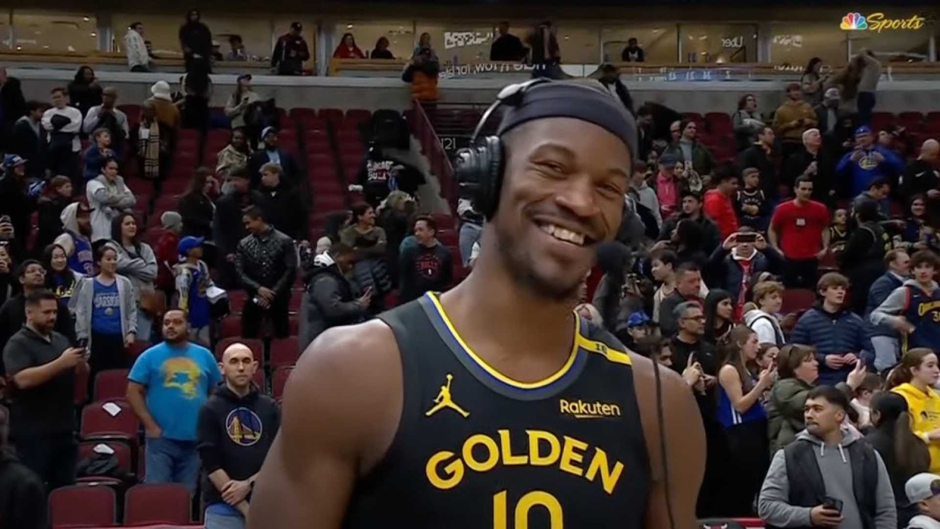 Warriors Jimmy Butler Celebrating Nba Game