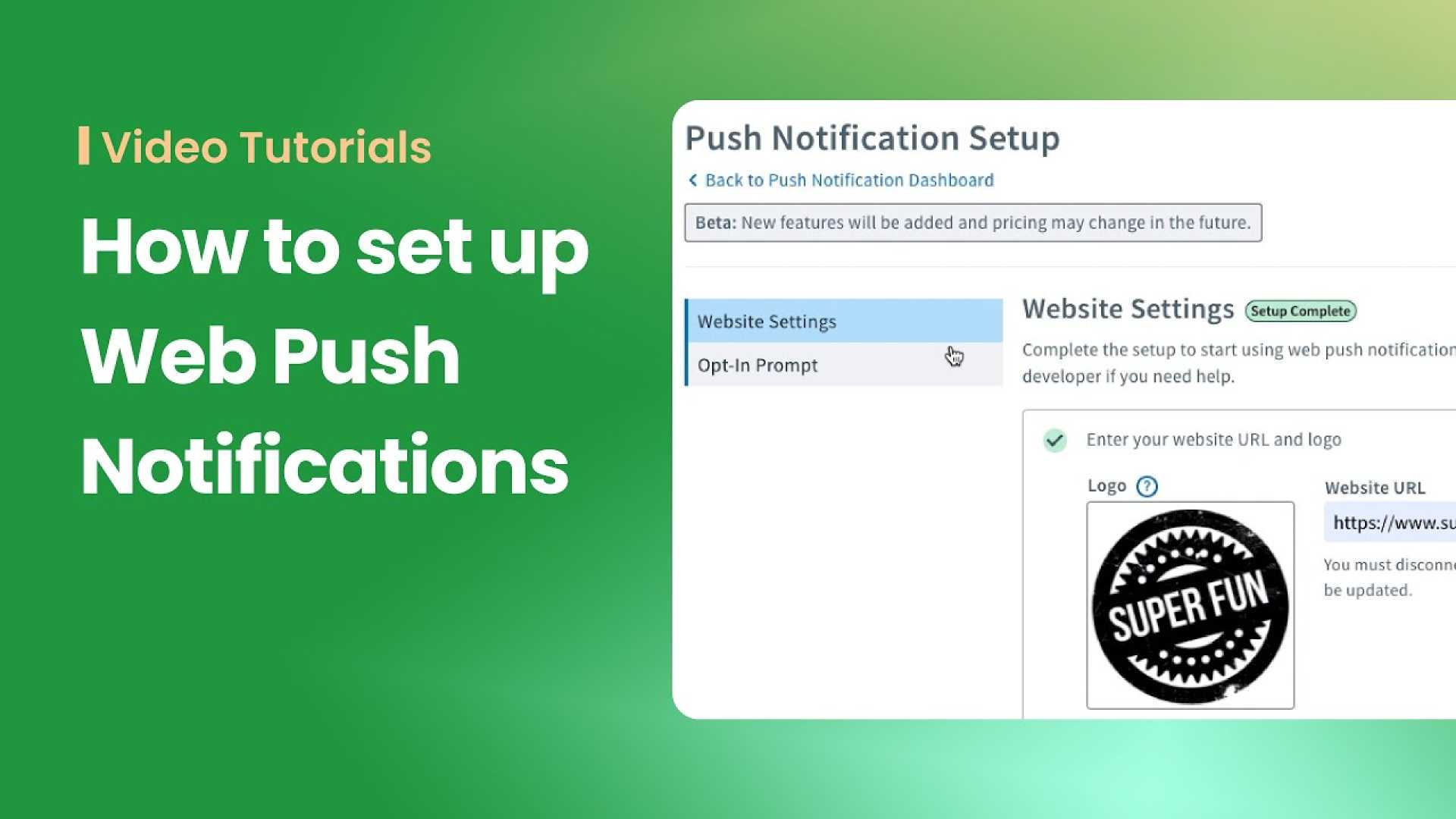 Website Notifications Feature