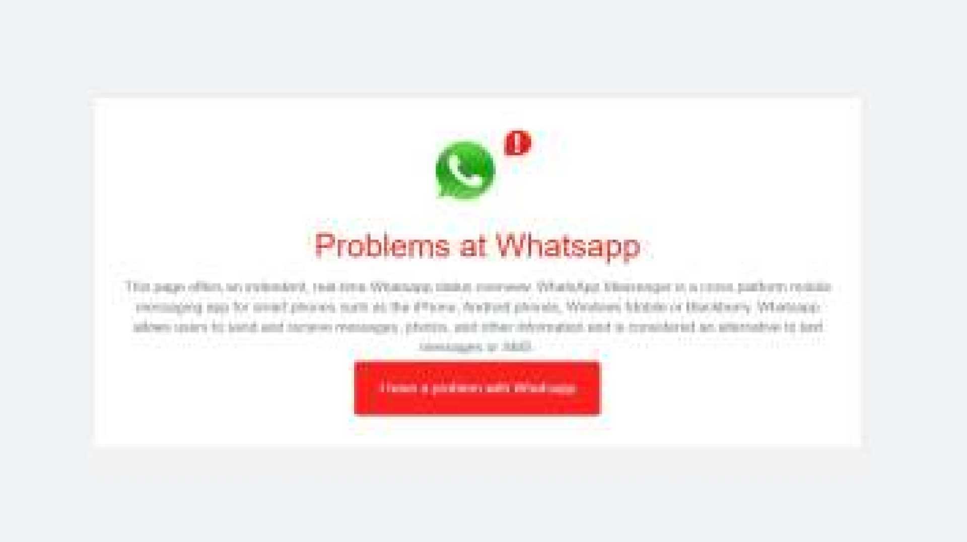 Whatsapp Down Error Message