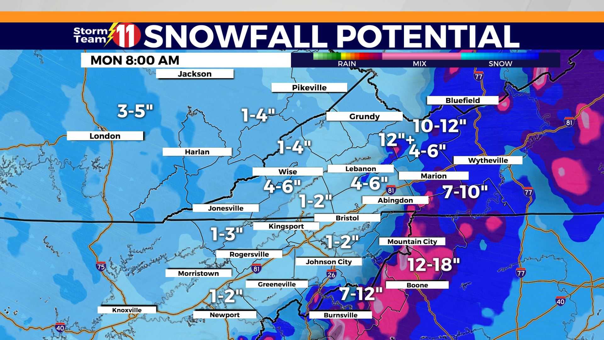 Winter Storm Snow Accumulations Forecast