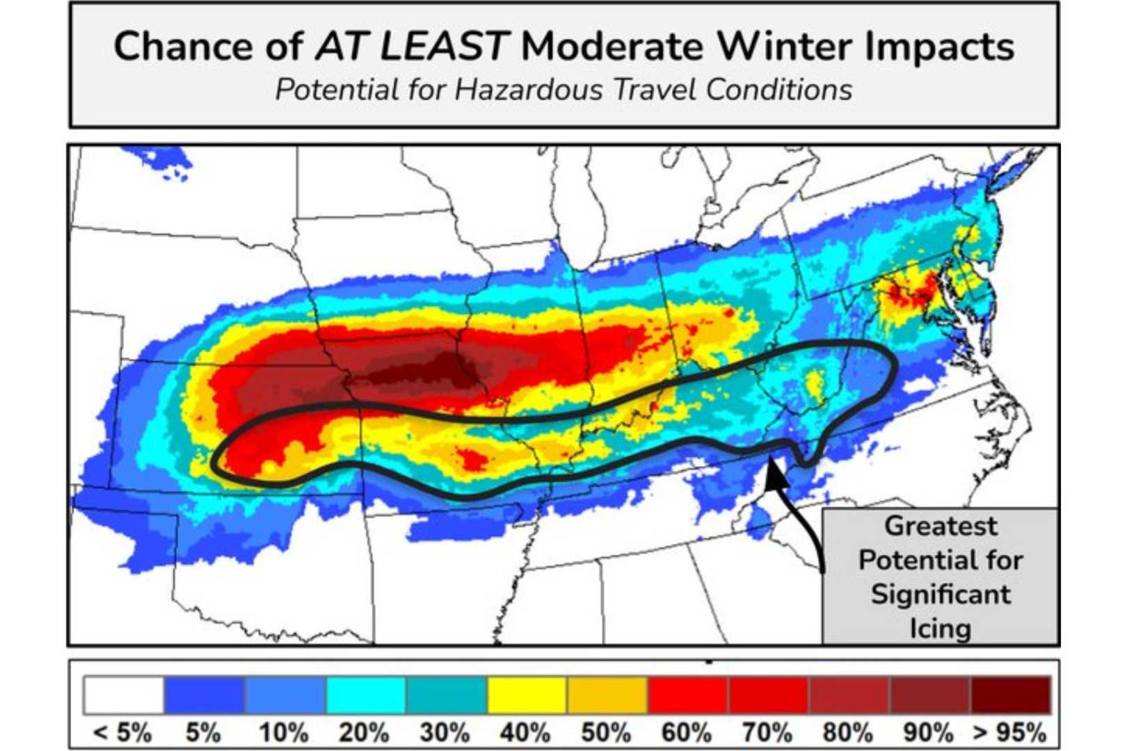 Winter Storm Snow And Ice Forecast Map