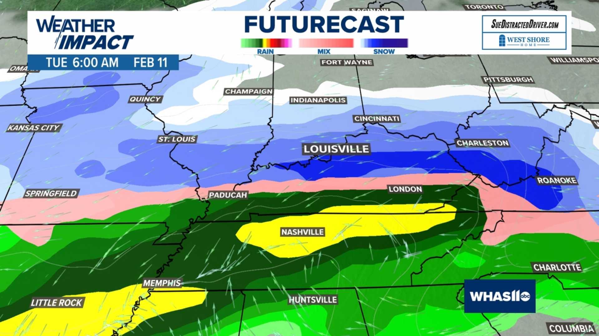 Winter Storm Snow Forecast Kentucky Indiana